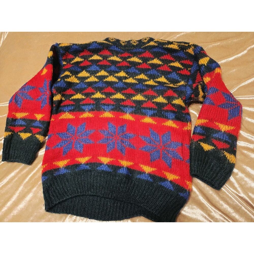 VTG 80s Fall Pattern 50% MOHAIR SWEATER WOMEN sz M Core Natural Fiber Snowflake - Picture 8 of 10